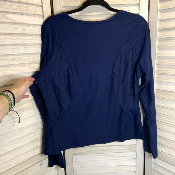 Prince Aero Tech Navy Blue Scoop Neck Long Sleeve Compression Top XL New - Picture 5 of 10